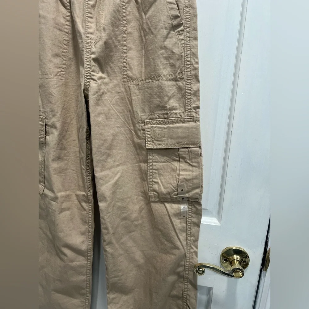CHILDREN'S PLACE NWT Ripstop Baggy Loose Fit Mid Rise Pull On Cargo Pants Sz 14